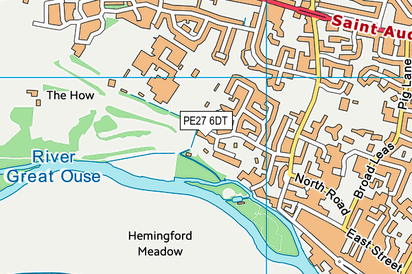 PE27 6DT map - OS VectorMap District (Ordnance Survey)