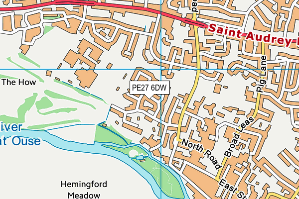 PE27 6DW map - OS VectorMap District (Ordnance Survey)
