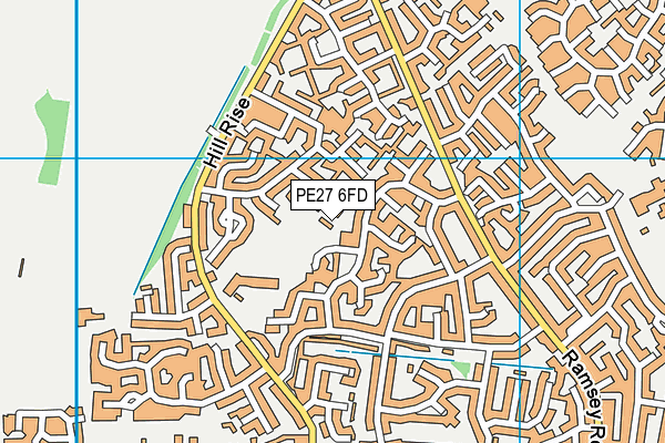 PE27 6FD map - OS VectorMap District (Ordnance Survey)