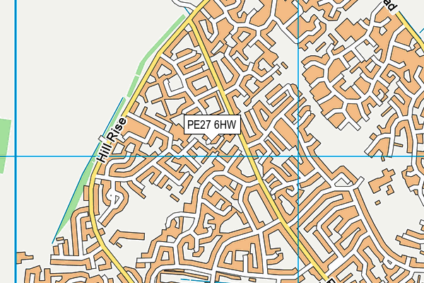 PE27 6HW map - OS VectorMap District (Ordnance Survey)