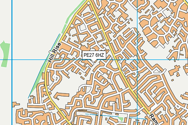 PE27 6HZ map - OS VectorMap District (Ordnance Survey)