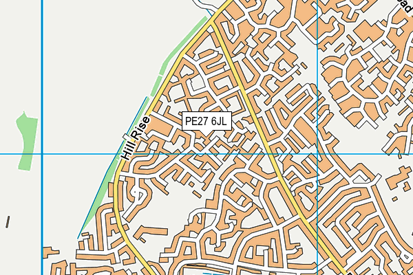 PE27 6JL map - OS VectorMap District (Ordnance Survey)