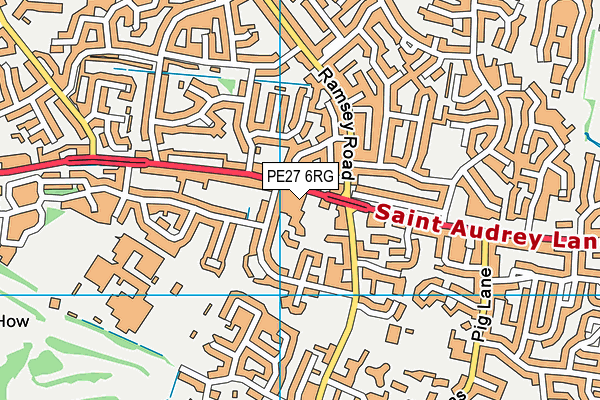 PE27 6RG map - OS VectorMap District (Ordnance Survey)