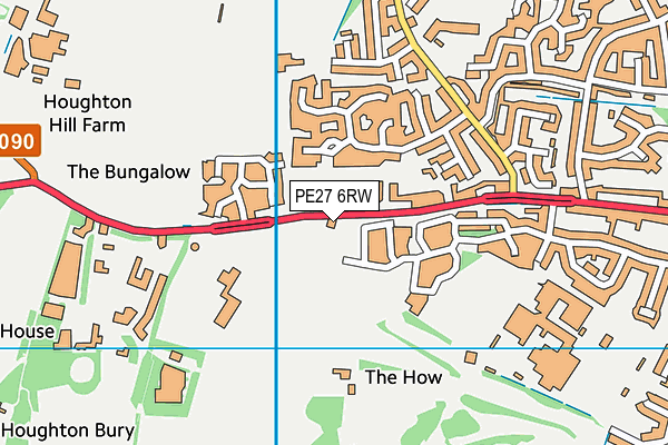 PE27 6RW map - OS VectorMap District (Ordnance Survey)
