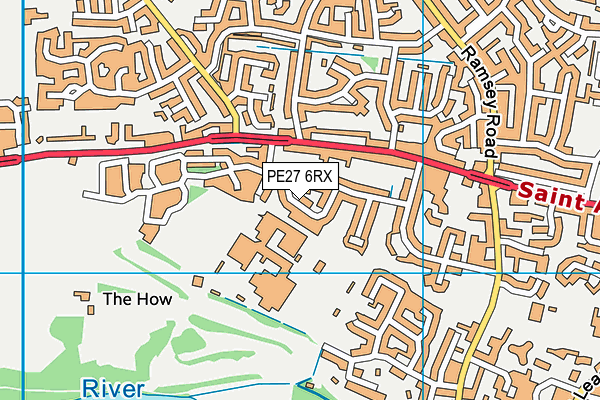 PE27 6RX map - OS VectorMap District (Ordnance Survey)