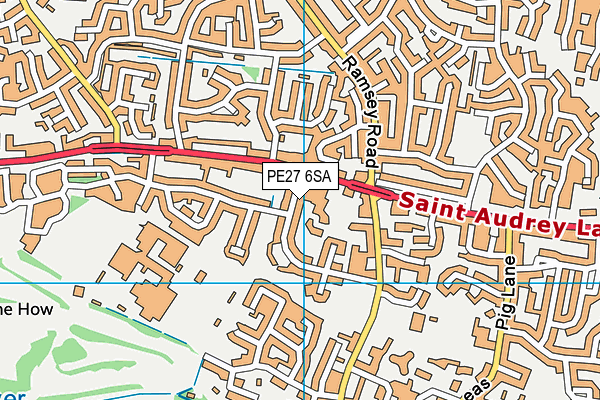 PE27 6SA map - OS VectorMap District (Ordnance Survey)