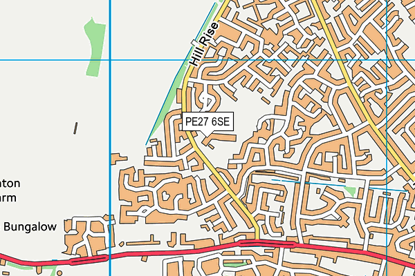 Thorndown Primary School  map (PE27 6SE) - OS VectorMap District (Ordnance Survey)