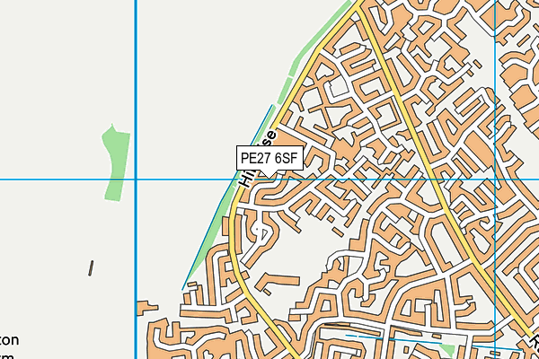 PE27 6SF map - OS VectorMap District (Ordnance Survey)