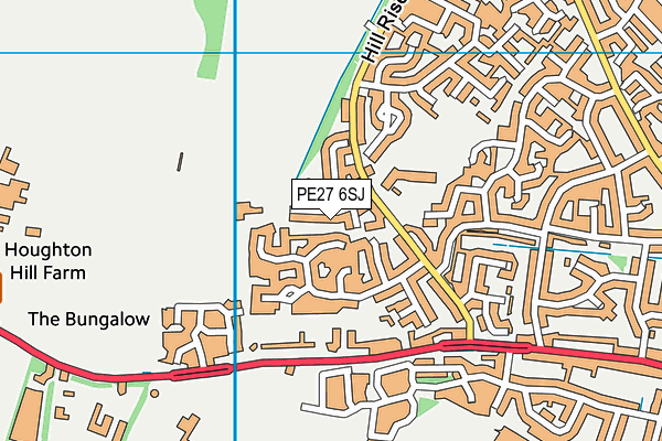 PE27 6SJ map - OS VectorMap District (Ordnance Survey)