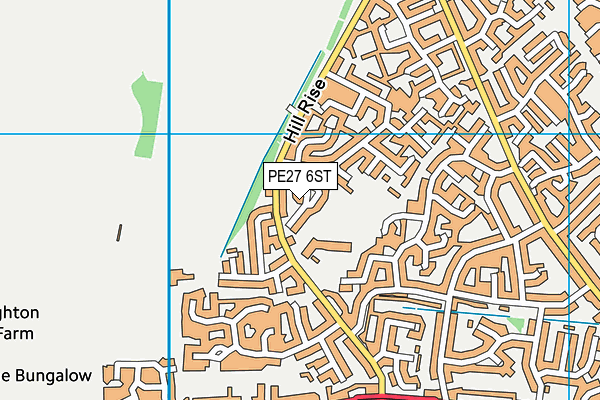 PE27 6ST map - OS VectorMap District (Ordnance Survey)