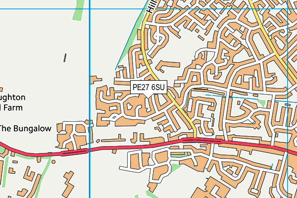 PE27 6SU map - OS VectorMap District (Ordnance Survey)