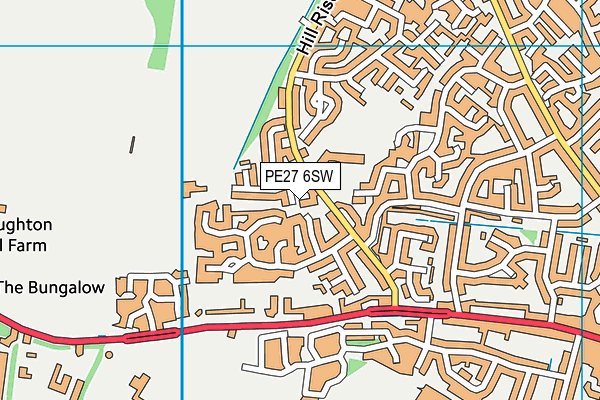 PE27 6SW map - OS VectorMap District (Ordnance Survey)