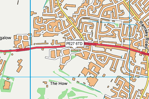 PE27 6TD map - OS VectorMap District (Ordnance Survey)