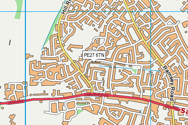 PE27 6TN map - OS VectorMap District (Ordnance Survey)