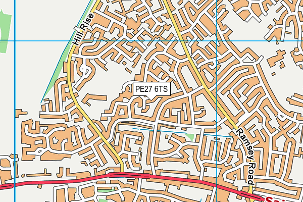 PE27 6TS map - OS VectorMap District (Ordnance Survey)