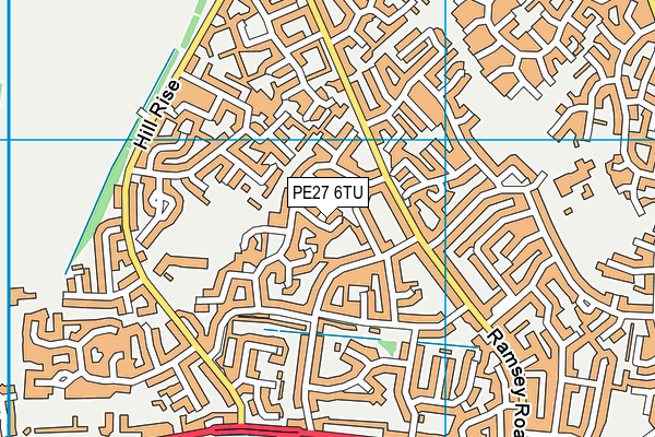 PE27 6TU map - OS VectorMap District (Ordnance Survey)