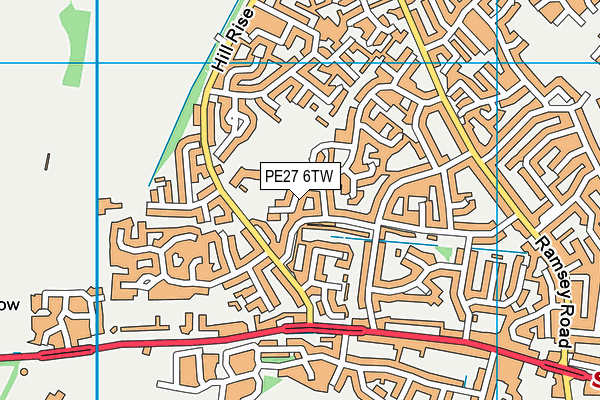 PE27 6TW map - OS VectorMap District (Ordnance Survey)