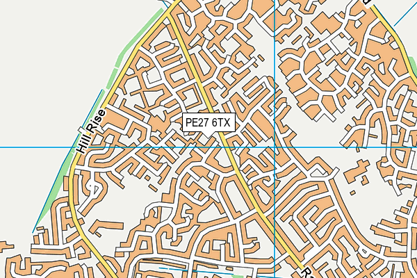 PE27 6TX map - OS VectorMap District (Ordnance Survey)