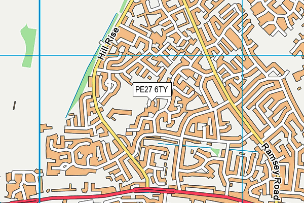 PE27 6TY map - OS VectorMap District (Ordnance Survey)