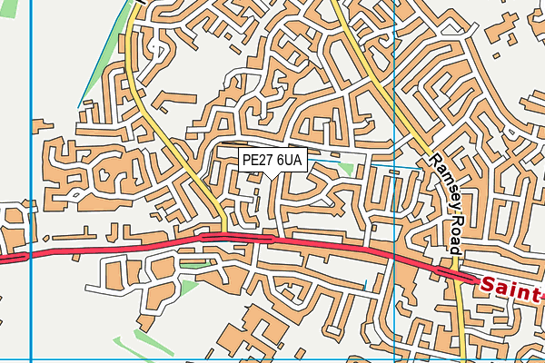 PE27 6UA map - OS VectorMap District (Ordnance Survey)