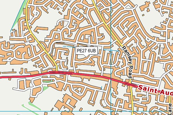 PE27 6UB map - OS VectorMap District (Ordnance Survey)