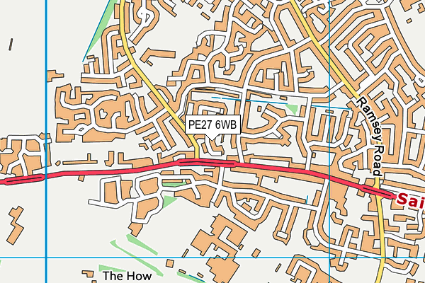 PE27 6WB map - OS VectorMap District (Ordnance Survey)