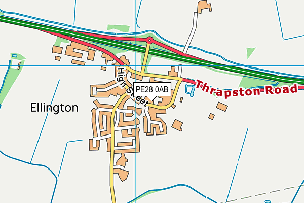 PE28 0AB map - OS VectorMap District (Ordnance Survey)