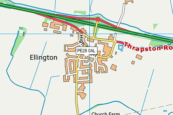 PE28 0AL map - OS VectorMap District (Ordnance Survey)