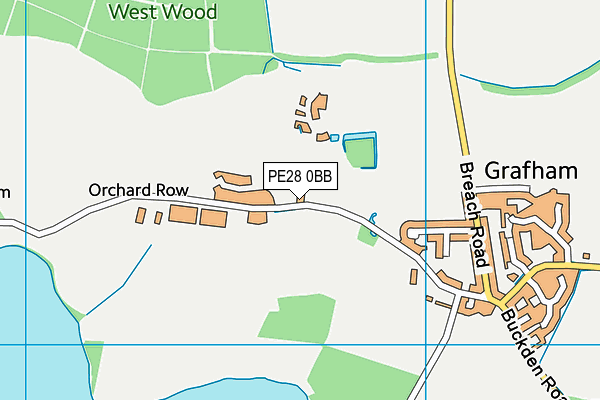 PE28 0BB map - OS VectorMap District (Ordnance Survey)