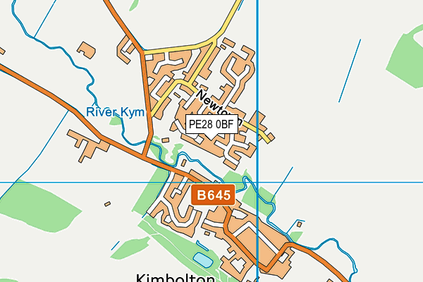 PE28 0BF map - OS VectorMap District (Ordnance Survey)