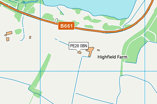 PE28 0BN map - OS VectorMap District (Ordnance Survey)