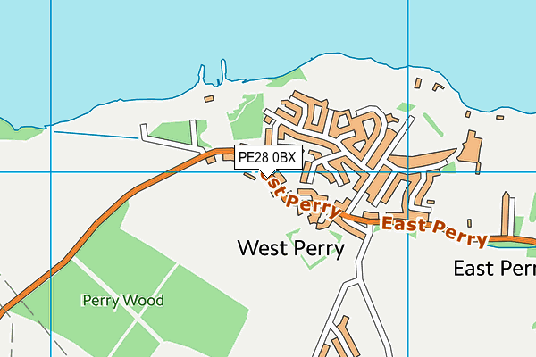 PE28 0BX map - OS VectorMap District (Ordnance Survey)
