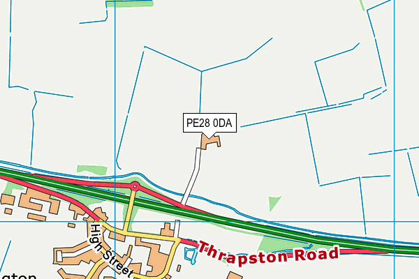 PE28 0DA map - OS VectorMap District (Ordnance Survey)