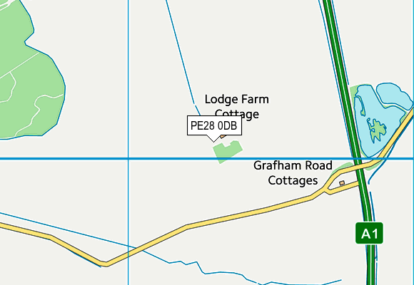 PE28 0DB map - OS VectorMap District (Ordnance Survey)