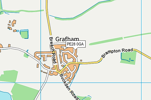 Grafham Recreation Ground map (PE28 0GA) - OS VectorMap District (Ordnance Survey)