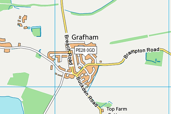 PE28 0GD map - OS VectorMap District (Ordnance Survey)