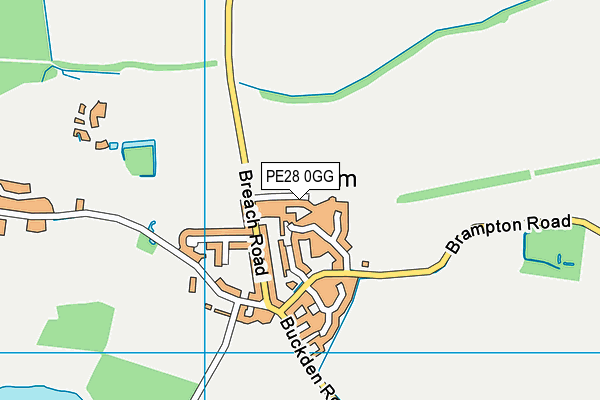 PE28 0GG map - OS VectorMap District (Ordnance Survey)