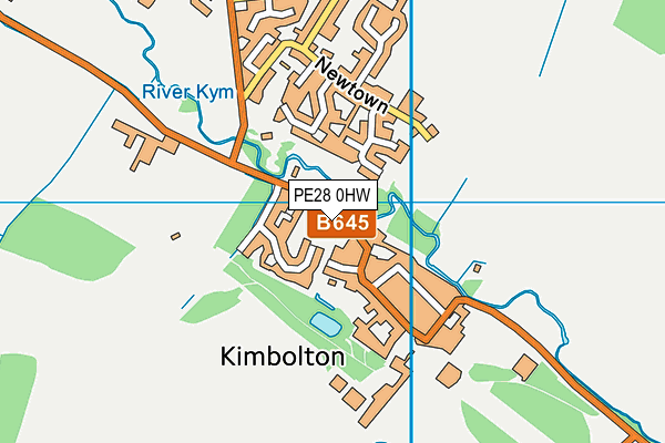 PE28 0HW map - OS VectorMap District (Ordnance Survey)