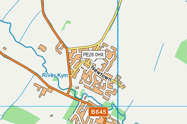 PE28 0HX map - OS VectorMap District (Ordnance Survey)