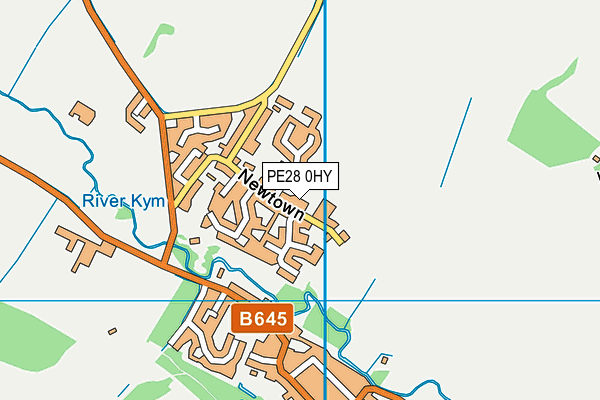 PE28 0HY map - OS VectorMap District (Ordnance Survey)