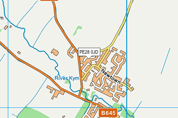 PE28 0JD map - OS VectorMap District (Ordnance Survey)