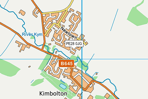 PE28 0JG map - OS VectorMap District (Ordnance Survey)