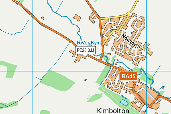 Kimbolton Prep School map (PE28 0JJ) - OS VectorMap District (Ordnance Survey)