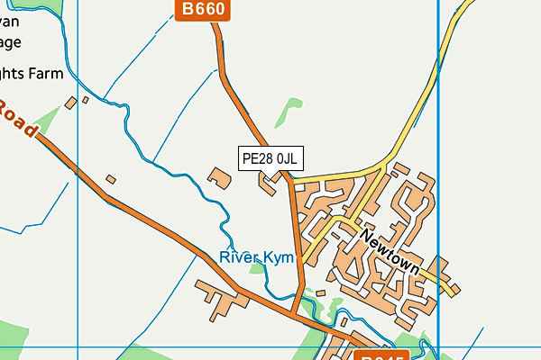PE28 0JL map - OS VectorMap District (Ordnance Survey)