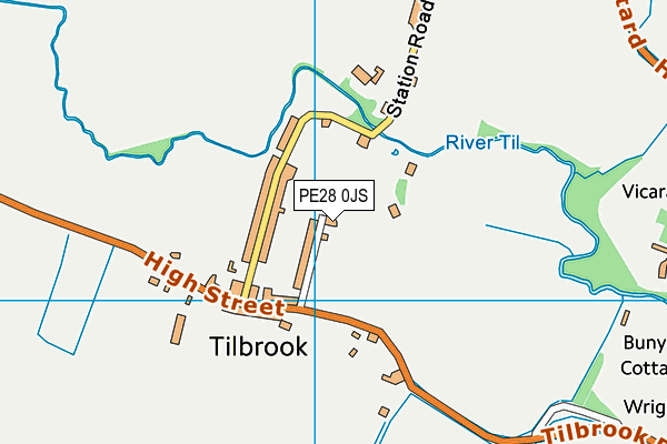 PE28 0JS map - OS VectorMap District (Ordnance Survey)