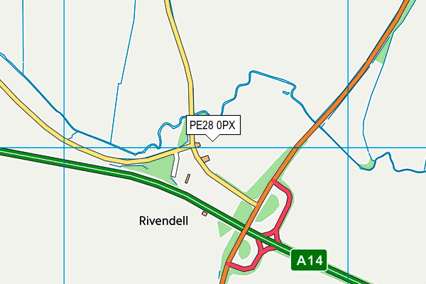 PE28 0PX map - OS VectorMap District (Ordnance Survey)