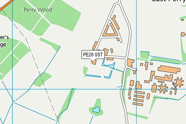 PE28 0ST map - OS VectorMap District (Ordnance Survey)