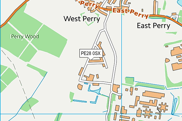 PE28 0SX map - OS VectorMap District (Ordnance Survey)