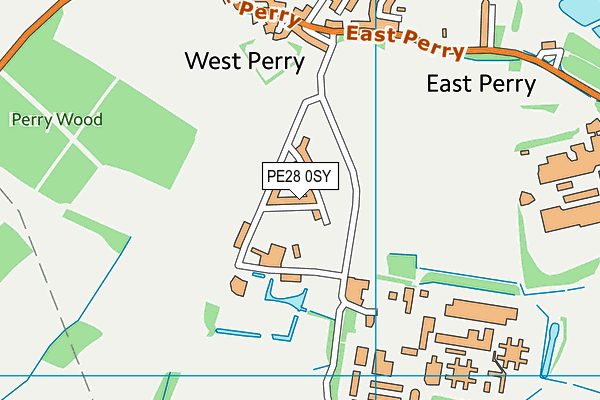 PE28 0SY map - OS VectorMap District (Ordnance Survey)