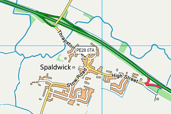 PE28 0TA map - OS VectorMap District (Ordnance Survey)